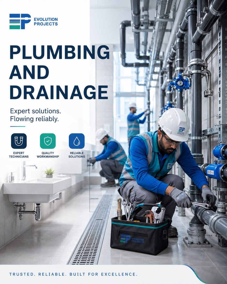 Plumbing & drainage works — Evolution Projects